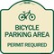 Signmission Bicycle Parking Area Permit Required W/ Graphic Heavy-Gauge Aluminum Sign, 18" x 18", TG-1818-24324 A-DES-TG-1818-24324 - alternate 1